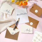 Gueevin 200 Pcs Thank You Cards with Envelopes Stickers, 3.5x5", Cream - Image 5
