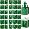 Yeaqee 50 Pcs Mini Paper Gift Bags with Handles Tag, Dark Green,Gold by Yeaqee