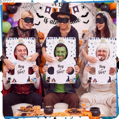 Shyyween 6 Sets Halloween Baby Shower Games A Little Boo Is Almost Due Game - Image 4