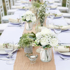 Zeyune 12 Sets Mason Jar Flowers Centerpiece Table Decorations,White - Image 6