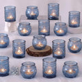 DARJEN Blue Votive Candle Holders Set of 36 - Votive Candle Holders Bulk, Glass Candle Holder for Party Decoration, Tea Lights Candle Holders for Wedding by DARJEN