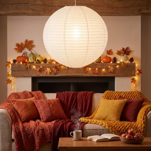Woanger 4 Pack 30 Inch Large White Paper Lanterns for Christmas Party Decor - Image 7