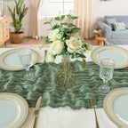 12 Pack 10Ft Sage Green Cheesecloth Table Runner 23 x 120 Inch - Image 4