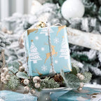 WRAPAHOLIC 30 Inch Christmas Wrapping Paper Roll - Jumbo Roll Blue and Silver Reindeer, Christmas Tree, Snowflake Holiday Design Printed on Pearlized Paper - 4 Rolls - 30 Inch x 120 Inch Per Roll - Image 6