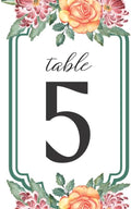 Flower Table Cards Number 1-40 Double Sided For Wedding Reception Event Party Baby Shower Birthday 4x6, AT-TABLE-CARD-867 by Unknown
