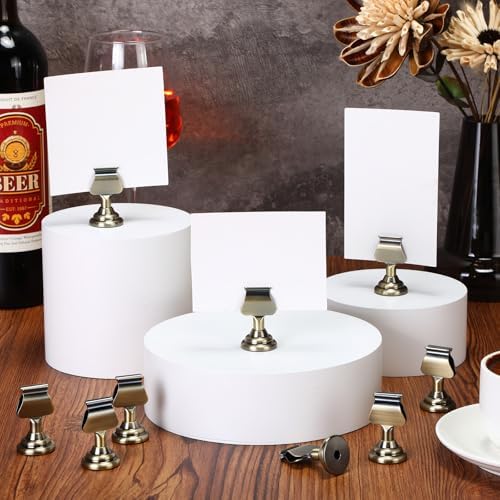 Kathfly 36 Pcs Wedding Table Number Holders Metal Bronze Place Card Holder - Image 4