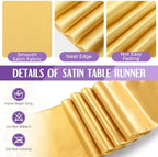 Tudomro 16 Pack Purple and Gold Plastic Tablecloths Satin Runner Set - Image 4