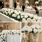 Auihiay 64PCS White Roses Artificial Flower, Fake Silk Roses - Image 4