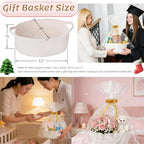 9Pcs Baskets for Gifts Empty with Gift Bags and Ribbons, Small White Cute Woven Cotton Rope Basket, for Easter Mother's Day, Baby Nursery Room Shelf Storage Toy Pet Organizer to Fill, 12 x 8 x 5 inch - Image 4