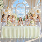 Wish Care Ivory Satin Table Clothes for 4 Foot Rectangle Tables - 4FT Wrinkle Resistant Glitter Rectangle Tablecloths, Party Table Covers for Wedding Banquet, Baby Shower, Birthday, Holiday Dinner - Image 3