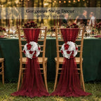 BLOSMON Fake Flowers Ball Wedding Centerpieces 10 Pcs Crimson Rose Babys Breath Artificial Flowers Center Pieces Decoration for Table Silk Kissing Floral Bouquet Arrangements for Home Party DIY Decor - Image 3