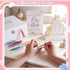 224 Pcs Baby Shower Blocks to Decorate Kit With 98 White Wooden Blocks, White Wooden Box, 24 Markers, 100 Pattern Templates, Sign, Complete Baby Shower Activity Kit for Gender Reveal Party Decorations - Image 4