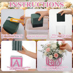 4 Set Pink Wooden Baby Boxes with Letters for Baby Shower Centerpieces - Image 3
