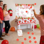 Strawberry Baby Shower Diaper Game Set Baby Shower Favor 1 Sweet Berry Games Board Diapers 10 Red Plastic Balls 1 Strawberry Game Instruction Sign for Berry Gender Reveal Games Decoration - Image 5