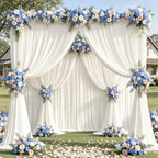 40x10ft Cream Backdrop Curtain Panels for Parties - Wrinkle Free Polyester Photo Curtain Backdrop Wedding Back Drop Fabric Drapes for Party Decorations Background for Photography - Image 2