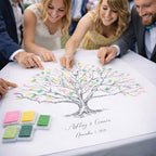 Guestbook Tree, Low Oak Thumbprint Alternative Guest Book Wedding, Family Reunions (Guestbook Sizes: 13" x 19" to 24" x 36") - Image 2