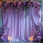 10x10ft Wrinkle Free Lavender Backdrop Curtain for Parties Soft Fabric Drapes Wedding Curtain Backdrop for Birthday Party Decorations Background for Photography 5x10ft,2 Panels by ESGOTBME
