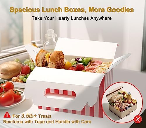 Happyhiram 40 Pack Christmas Red Striped Large Gable Boxes, 9x6x6 Inch - Image 2