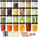 QAPPDA 8oz Mason Jars with Black Lids, 24 Pack Small Glass Jars Set by QAPPDA