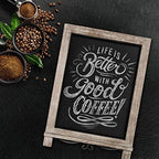 HBCY Creations Rustic Weathered Wooden Tabletop Chalkboard with Legs/Vintage Wedding Table Sign/Small Kitchen Countertop Memo Board/Antique Wooden Frame (12" x 17", 3- Weathered) - Image 5