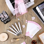 145 Pieces Baby Shower Favors for Guest Pink Elephant Ballpoint Pens and Keychains Gifts for Baby Girls Bulk Retractable Baby Shower Pens Gender Reveal Greeting Cards Souvenirs Prizes - Image 6