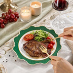 WDF 100PCS Green Plates Disposable - Heavy Duty Green Plates - 50 Guests Green Plastic Plate for Sping/Wedding/Birthday/Party - Image 4