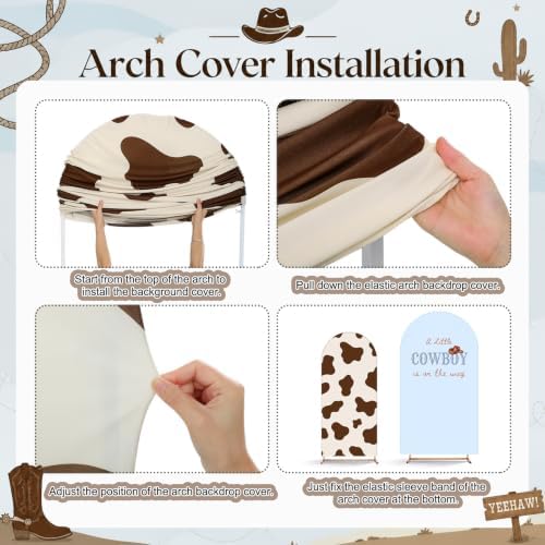Mindsoft 2 Pcs Cowboy Arch Cover Backdrop, Blue - Image 6