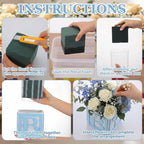 4 Set Blue Wooden Baby Boxes with Letters for Baby Shower Centerpieces - Image 3