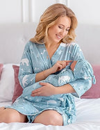 Mommy and Me Robe and Swaddle Set | Maternity Robe Matching Baby Girl, Boy - Image 2