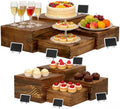 8 Pack Buffet Risers and Stands, Dessert Table Display Set with Mini Signs by BOYMCOWBOYHOMEDECOR