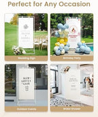 White 2Pack Wedding Welcome Sign Stand White Easel Stand for Sign Poster - Image 6