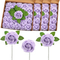 100 Pcs Artificial Rose Flowers, Lavender by Luinabio
