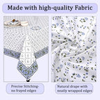 Ridhi Blue Hand Block Print Cotton Rectangle Tablecloth 120 x 80 Inch - Image 6
