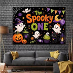 Cartoon Music Ghost Halloween Festival Party Background 8x6 FT - Image 2