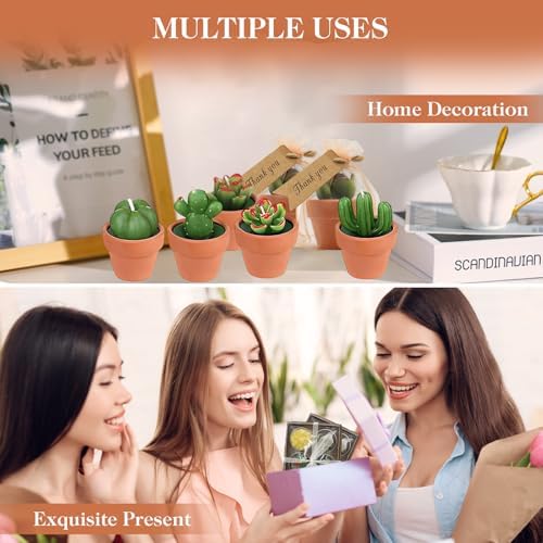 24 Pcs Succulent Candles Party Favors, Mini Tealight Candles for Wedding - Image 7