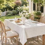 White Rectangle Tablecloth 60 x 106 Inch Machine Wash Indoor & Outdoor - Image 7