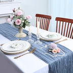 6 Pack Dusty Blue Cheesecloth Table Runner 10Ft 23 x 120 Inch - Image 5