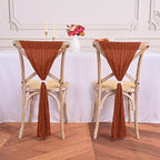 60 PCS Terracotta Cheesecloth Chair Sashes, 16 x 70 inch Cheesecloth Sashes Rustic Chair Decorative Bows Designed ChairCover for Wedding Banquet Party Aisle Home Kitchen Decoration - Image 7
