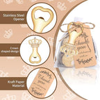 30Set Crown Bottle Openers Wedding Favors for Guests with Organza Bags Thank You Tags and Burlap Twine, Baby Shower and Birthday Decorations Bridal Souvenirs Return Gifts - Image 3