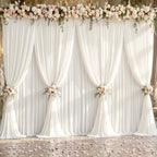 50x10ft Cream Backdrop Curtain Panels for Parties - Wrinkle Free Polyester Photo Curtain Backdrop Wedding Back Drop Fabric Drapes for Party Decorations Background for Photography - Image 6