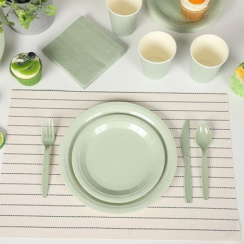 Dandat 350 Pcs Bridal Shower Decorations Baby Shower Party Supplies, Sage - Image 4
