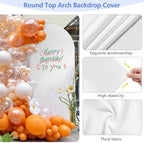 HEMMOTOP Metal Arch Backdrop Stand and Cover Set, White, 6.6 ft - Image 4
