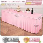 fani 2 Packs Pink Stretch Table Skirts for 8 Foot Table - Image 2