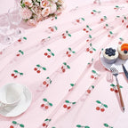 6 Pcs 29x118 Inch Cherry Shiny Glitter Tulle Table Runner, Pink Gauze Cherry Themed Party Decorations Tablecloth for Cake Birthday Party Baby Shower Wedding Christmas - Image 5