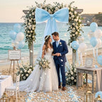 39x70 Inch Extra Large Blue Bow Decorations, Giant Tulle Bow for Boy Baby Shower, Big Decor for Wedding Ceremony Arch, Kids Birthday Party Backdrop Room Wall Hanging (Blue) - Image 4