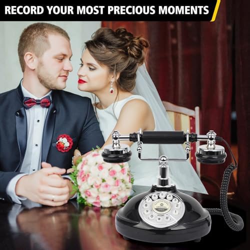 Audio Guest Book Wedding Phone, Record Customized Audio Message with Guest Book Retro Phone Audio GuestBook for Wedding Birthday Party Confession (Battery is Included) - Image 3