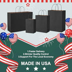 METRONIC Black Paper Bags 5.25x3.75x8 Inch Small Gift Bags 200 Pack - Image 5