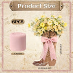 Cinnvoice 6 Pcs Western Cowboy Boot Centerpieces with Pink Ribbon for Table - Image 3