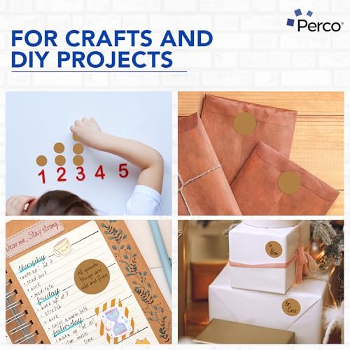 Perco Kraft Brown Perforated Round Circle Dot Sticker 2-Inch Labels — 3 Rolls, 1,500 Stickers - Natural Rustic Labels for Handmade Products, Thank You Stickers & Packaging - Made in USA - Image 4