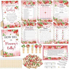 Funnymoom 426 Pcs Strawberry Baby Shower Games Set, 8 Games with Bingo by Funnymoom